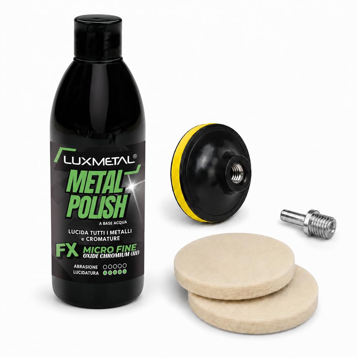 Metaalpolish pasta 250 g - chroomoxide III - schuurschijf en polijstvilt - snel en gelijkmatig polijsten - ShopVlot