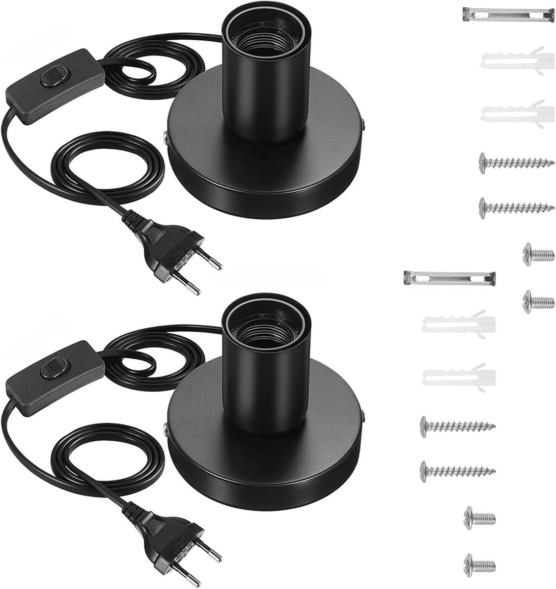 2 stuks E27 lamphouder vintage tafellamp E27 met 1,8 m kabel lamphouder kit voor cafés restaurants keuken restaurant