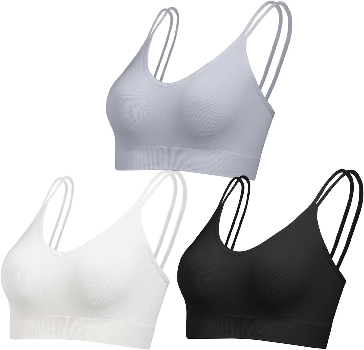 Bralettes voor Vrouwen met Ondersteuning Naadloze Slaap Bras V-hals Sport Bras Non Wired Geribbeld Ondergoed