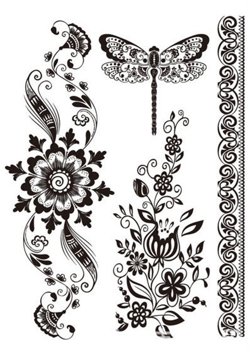 Tijdelijke tattoo lace dragonfly enkel 3 dagen
