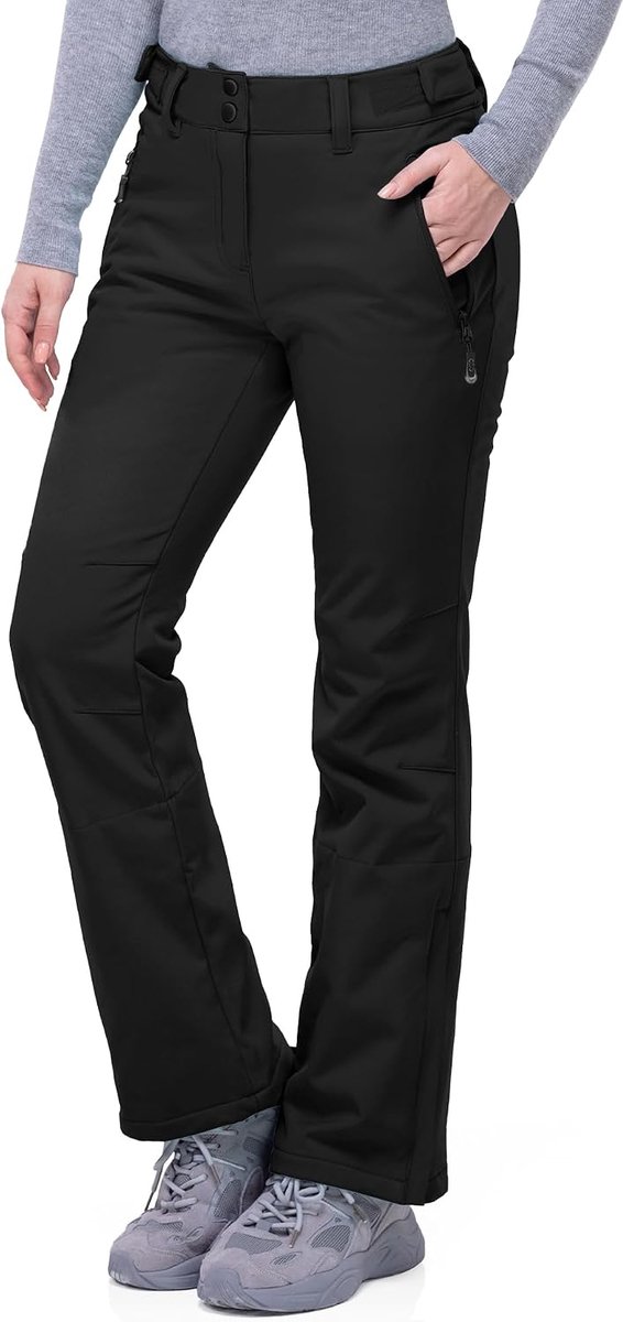 33,000ft Skibroek voor dames, outdoorbroek, waterdicht, winddicht, softshellbroek, warm gevoerde trekkingbroek, ademend, sneldrogende thermobroek, wandelbroek, winterskibroek, dames