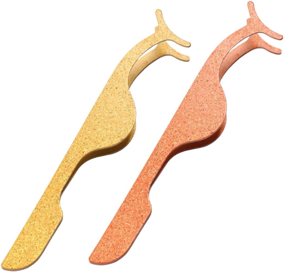 Wimpertang van roestvrij staal, 2 stuks, wimperapplicator, pincet, kunstwimpers, voor het laden en ontladen van kunstwimpers, wimperverlenging, gereedschap, goud, roségoud