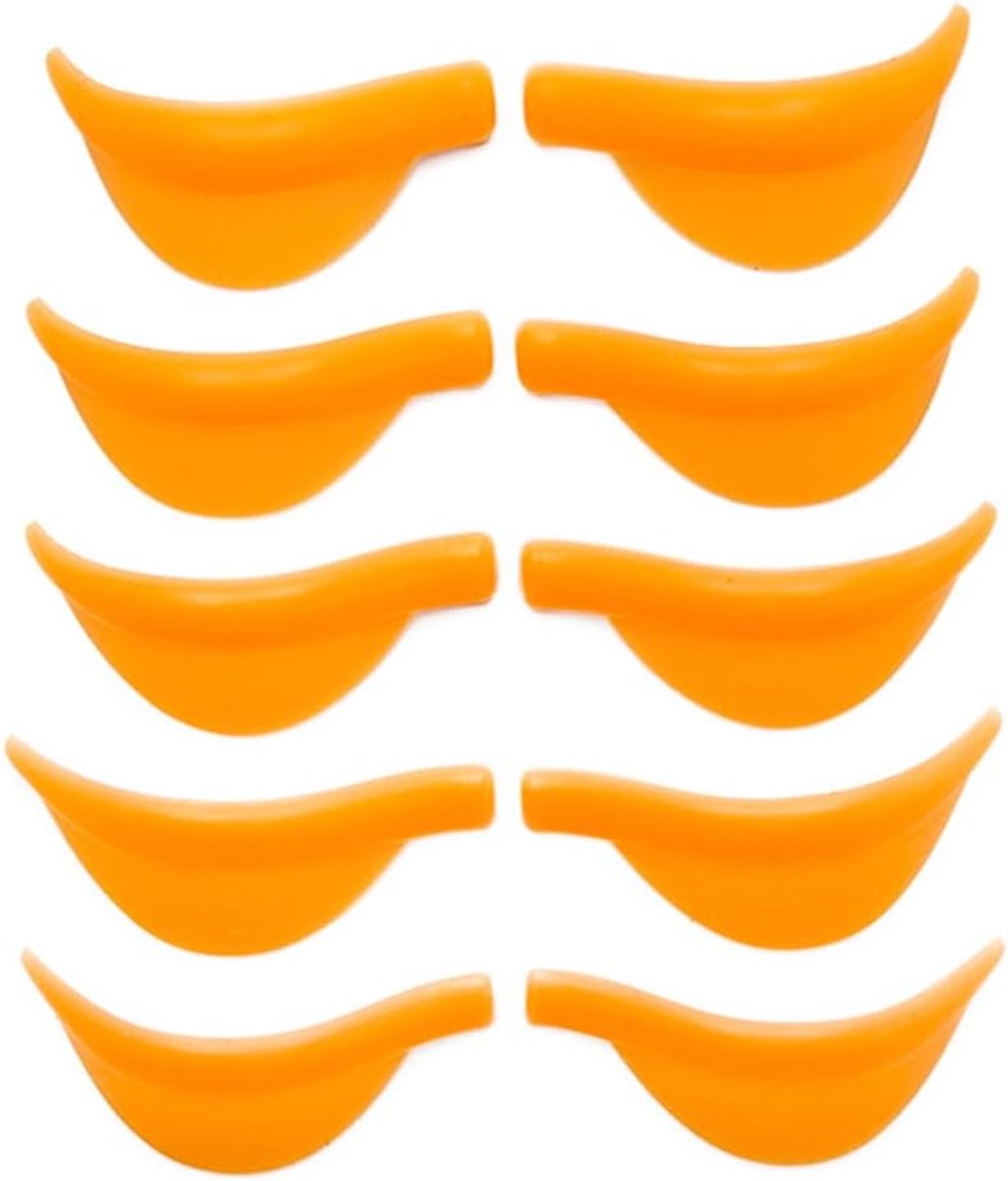 Set van 10 wimperlifting-pads, permanente pads, herbruikbare siliconen pads, wimperlifting-pads, wimpertang, nieuwe vorm, oranje