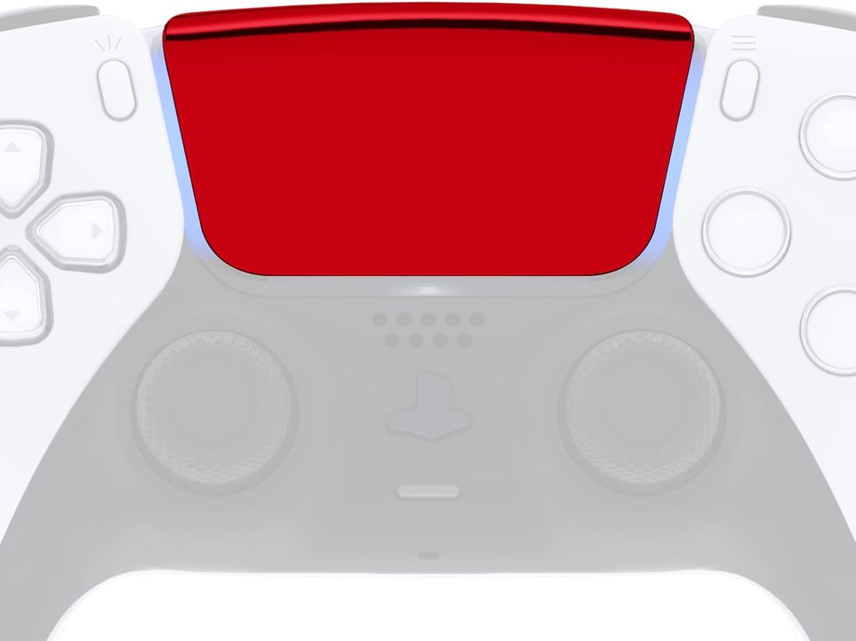EXtremeRate Vervangend Touchpad voor ps5 Controller BDM-010/020 | Soft Touch Custom Part Touch Pad met Tools voor ps5 Controller,Chroom Rood