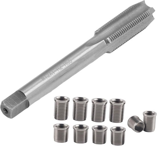 Draad Reparatie Tool M10x1.0 Bout + M12x1.0 Tap Auto Accessoires Hardware Kit Reparatie Tap Kit Rethread Tool Ruimer Inserts Kit — afbeelding 2