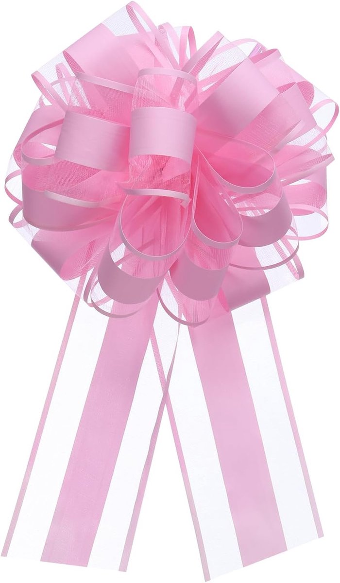 Strikken, cadeaustrikken, 20 cm, voor bruiloften, manden voor auto's, kerstcadeaus, roze