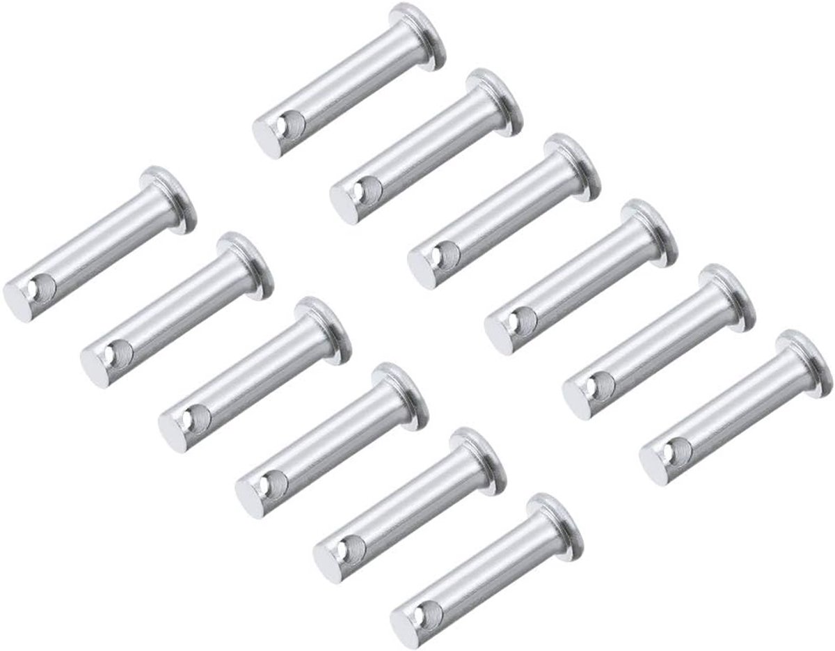 Sourcing map 12 stuks eengats platte kop vorkbouten, van verzinkt massief staal, 5 mm x 20 mm