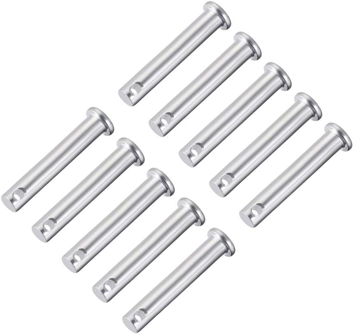Sourcing map 10 stuks eengat vorkbouten 8 mm x 20 mm platte kop verzinkt staal 8mm x 45mm 10 Pcs
