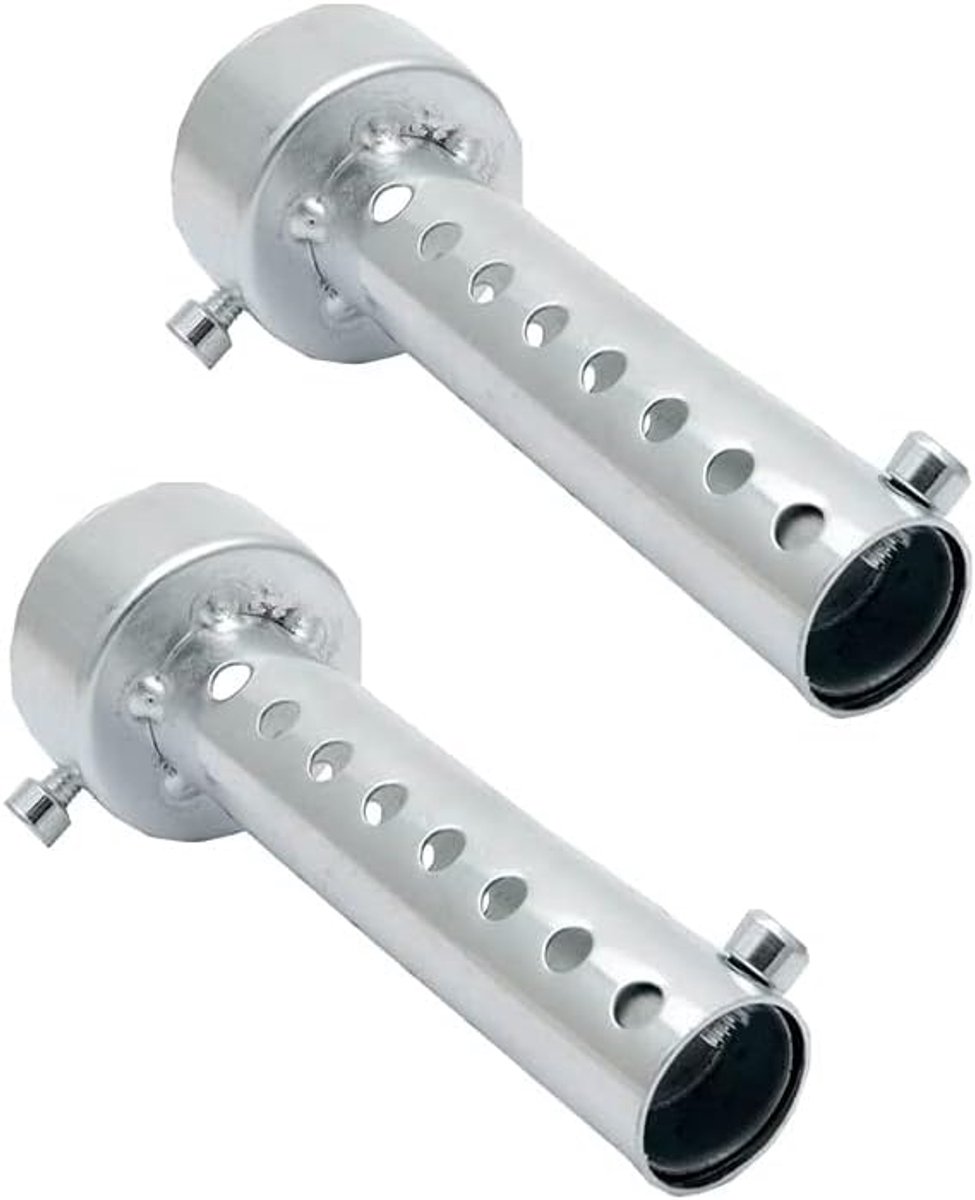 Uitlaatdemper 45MM Zilver, 2 STUKS Universele Motorfiets Uitlaatdemper Muffler Baffle DB Killer Short Silencer