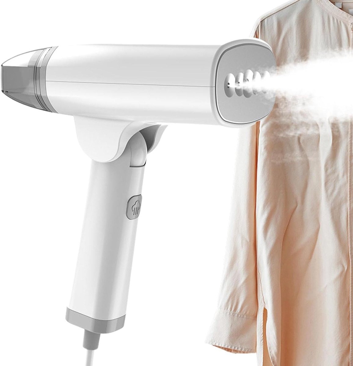 Draagbaar Stoomstrijkijzer - Kleding Stomer - Kreukvrije Kleding - Opvouwbaar Ontwerp - 85 ml Watertank - Wit