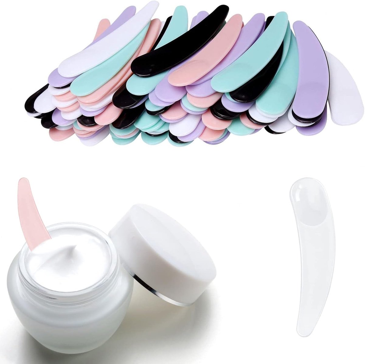 Spatels, mini-cosmeticaspatels, cosmeticaspatels, cosmeticaspatel, cosmeticatapel, cosmetica, spatel, masker, spatel, crème, lepel voor gezichtsmasker