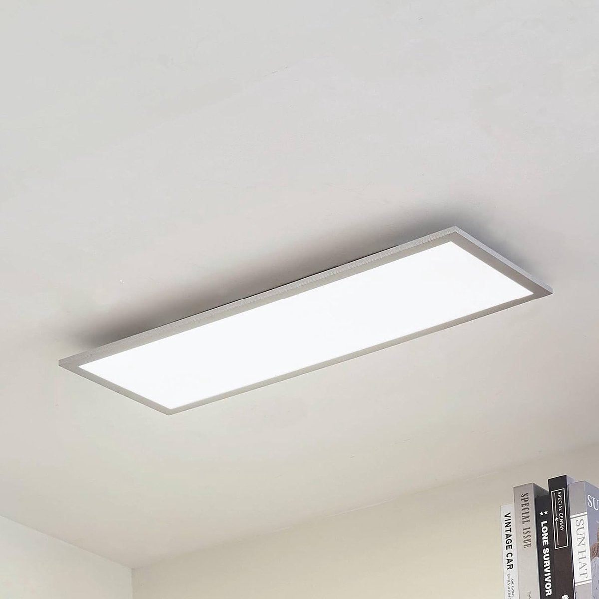 LED plafondlamp Lyndra (modern) in Alu uit aluminium o.a. voor woon-/ eetkamer, inclusief lichtbron - plafonnière plafondverlichting