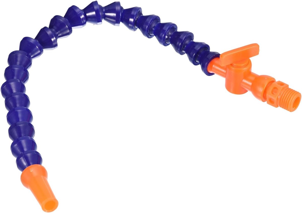 1/4PT schroefdraad 7 mm mondstuk ID flexibel koelmiddel buis x 1 stuk plastic waterolie koelmiddel slang met ventiel voor machine en uitrusting [blauw oranje]