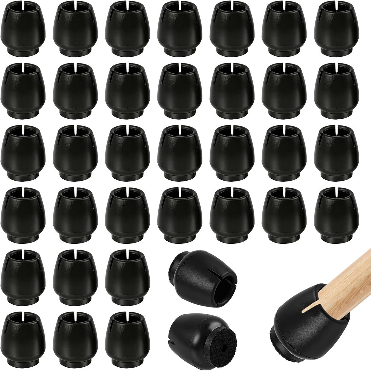 36 stuks stoelpootbescherming, 12-16 mm, van siliconen, antislip, krasbestendig, voor meubelpoten, geluidsreductie, eindkappen voor ronde stoelen, tafels en krukken