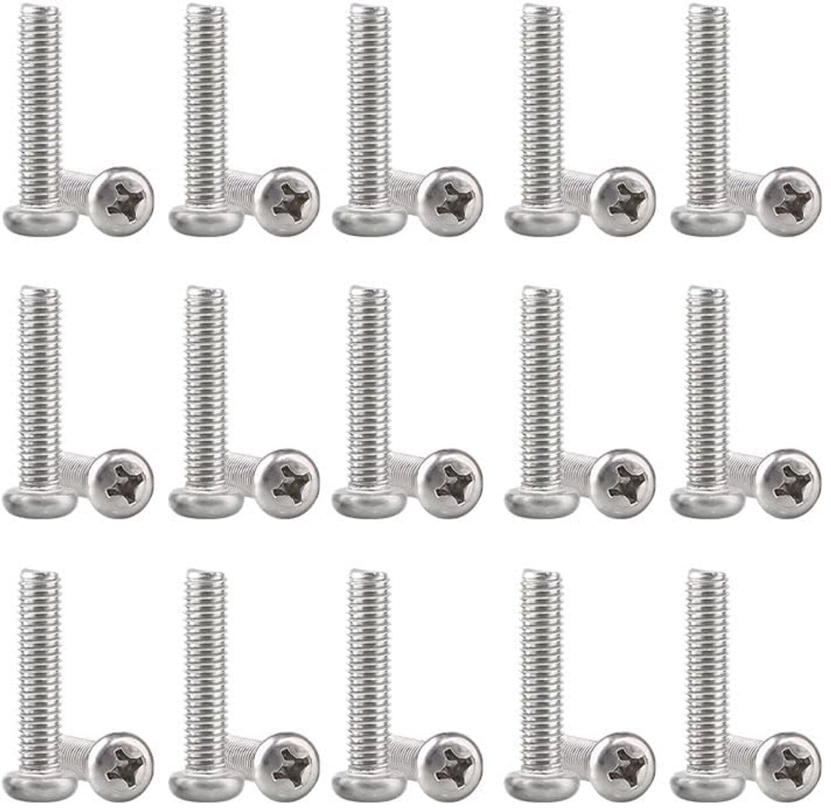 30 stuks kruiskopschroeven, maten M2, Phillips ronde kopbouten voor machines, meubels, autoreparatie, elektronica, doe-het-zelfprojecten