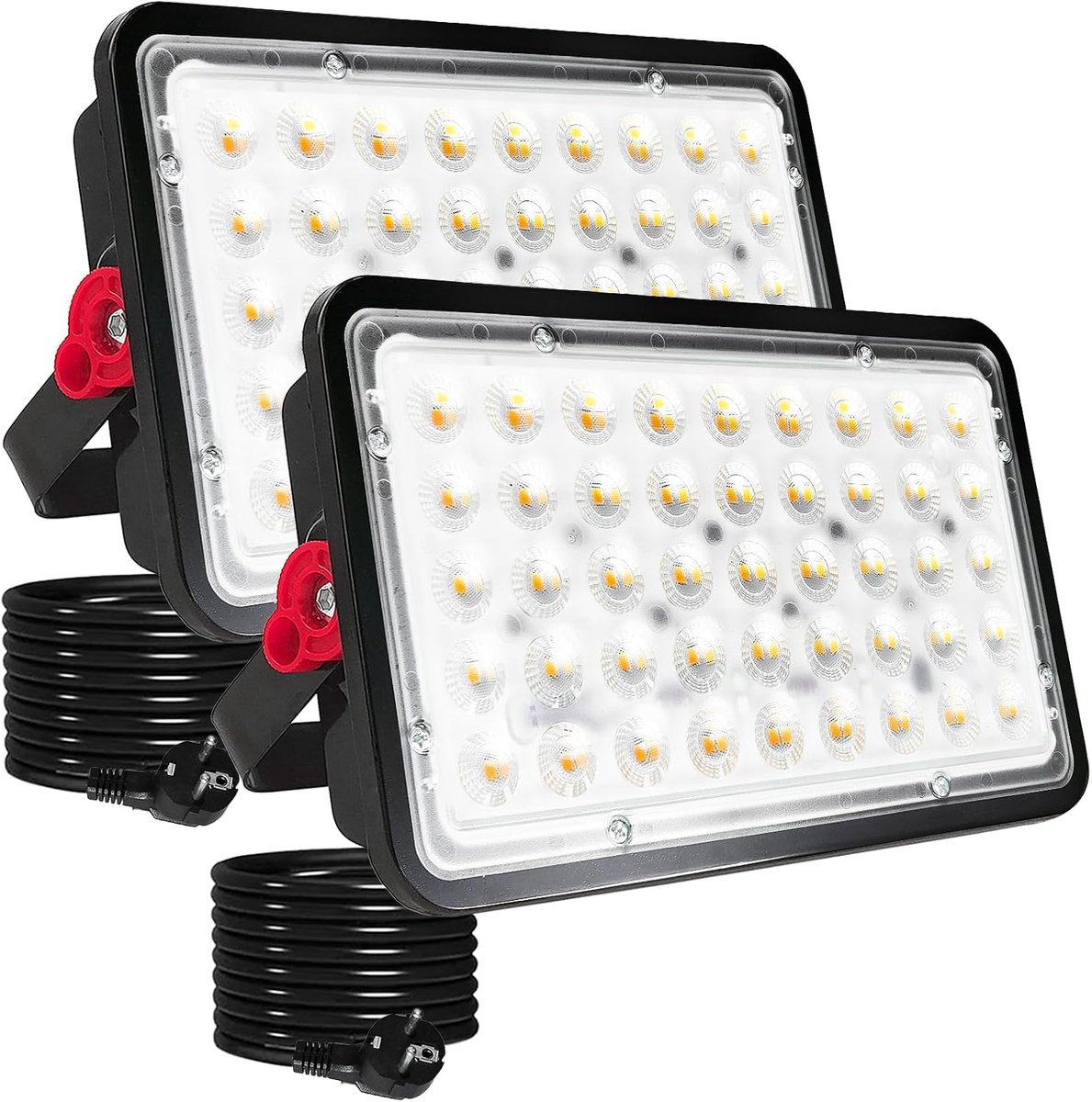 100W LED Schijnwerper buiten, 2 stuks super heldere 10000LM Led schijnwerper warm wit 3000K led schijnwerpers schijnwerper IP66 waterdichte LED buitenspot voor tuinen oprit garage erf