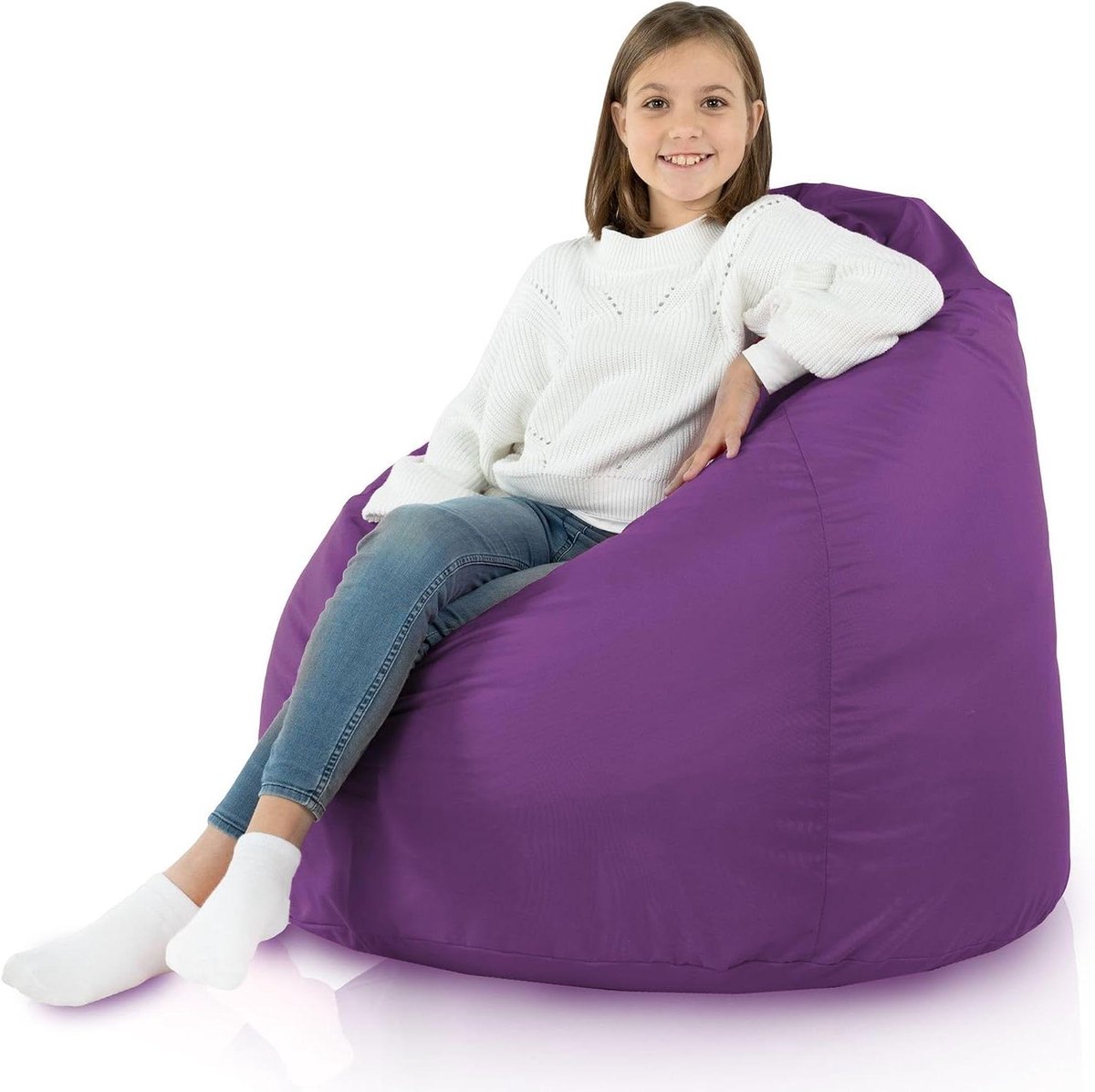 Zitzak XL - Zitzakken Zetel - Ontspannen Buiten - Waterdichte Nylon Hoes - 90 x 90 x 115 cm - Paars