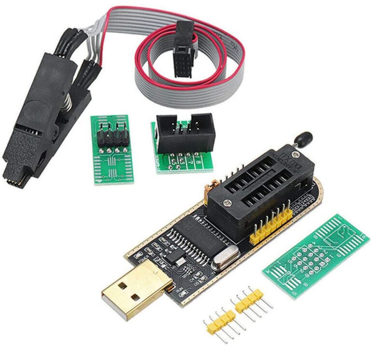 Sop8 soic8 testclip voor eeprom 25cxx / 24cxx + ch341a 24 25 serie eeprom flash bios usb programmeur