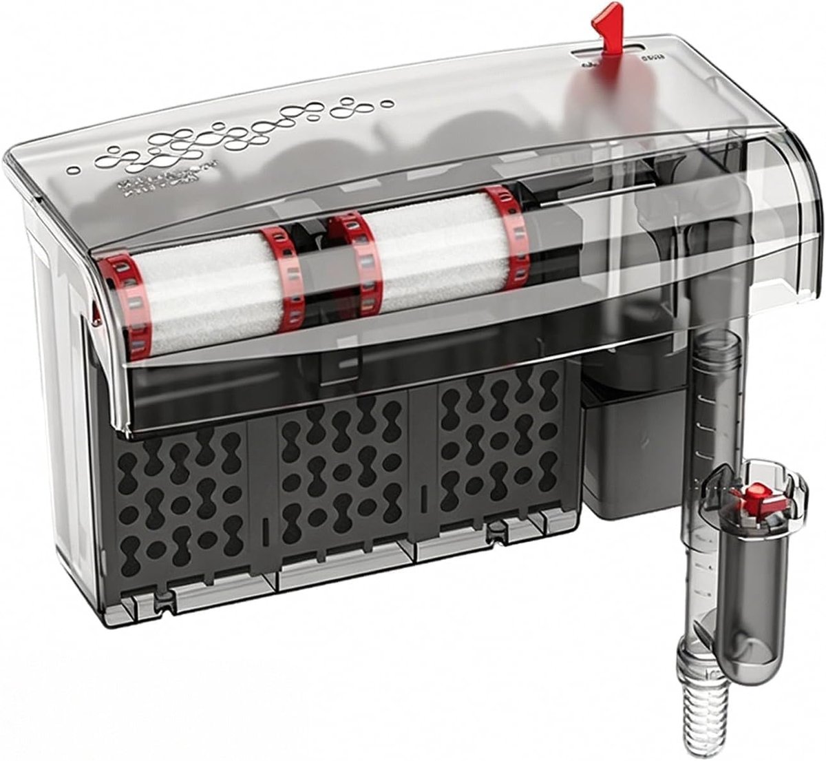 Wandfilter, 10 W, 800 l/u, waterval 3-in-1 filterpomp, extern, instelbare debiet, voor aquaria van 45-80 cm