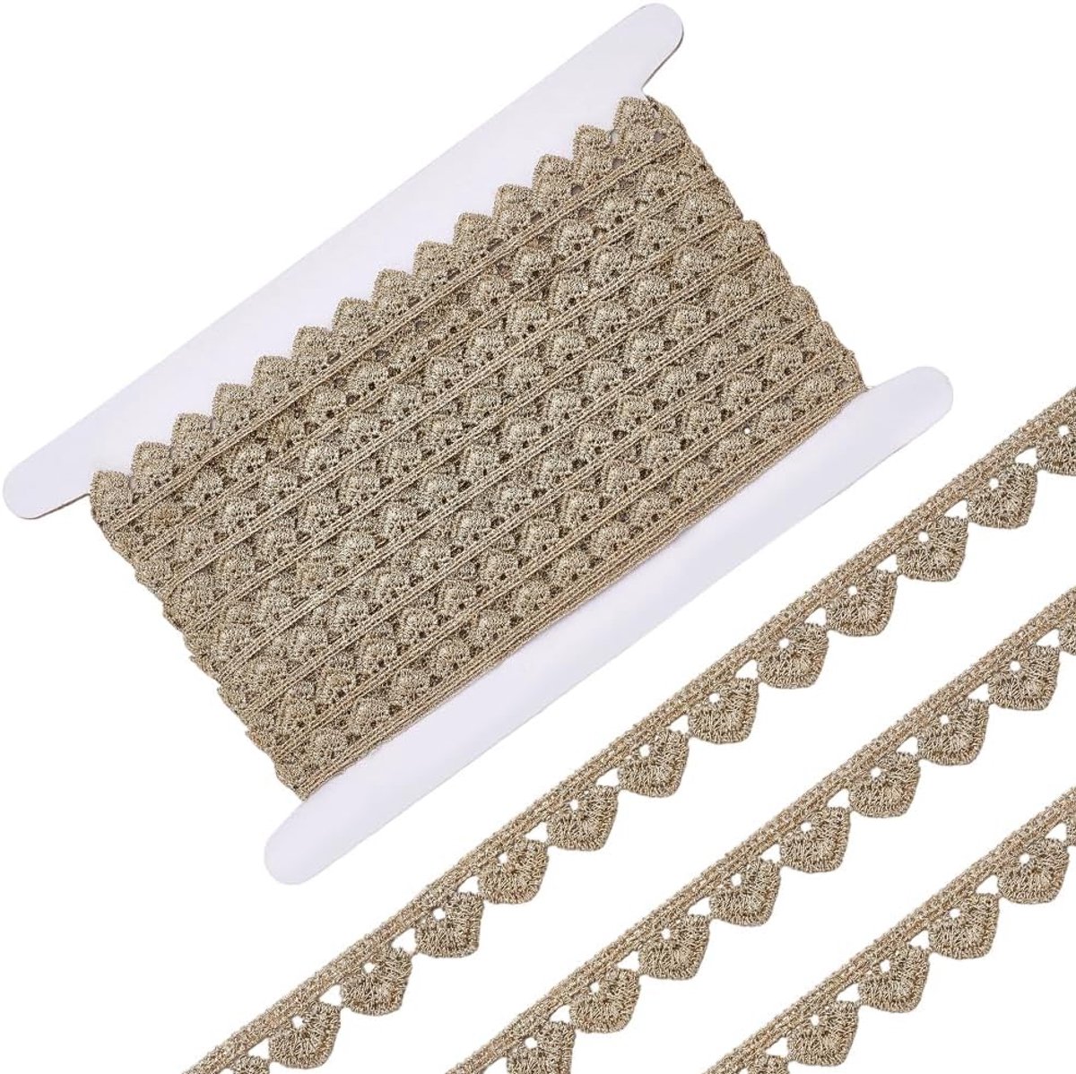 9,14 m 12 mm gouden hartjes metallic kantbanden lint golvende randversiering polyester stof borduurbanden voor naaien maken bruiloft bruidsjurk kostuum sieraden huisdecoratie knutselbenodigd