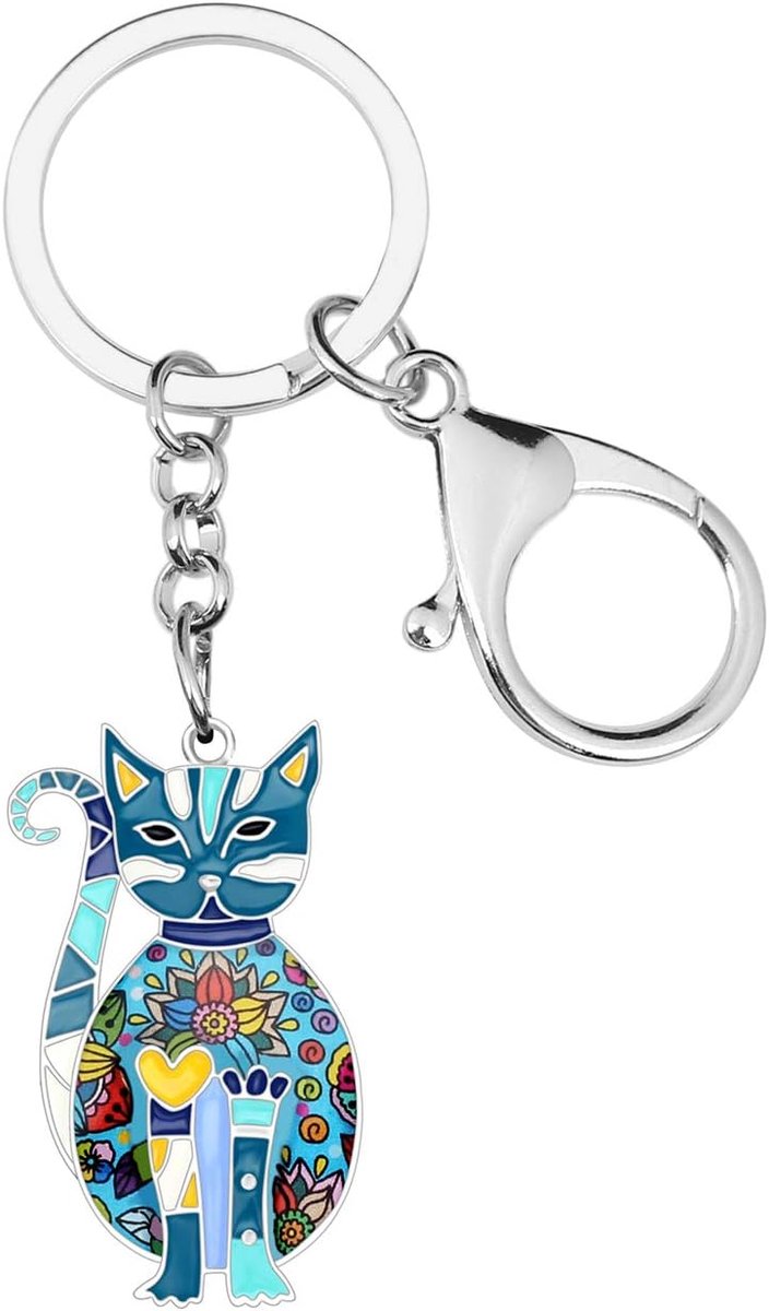 Emaille Legering Ketting Kat Sleutelhangers Voor Vrouwen Auto Purse Handtas Charms
