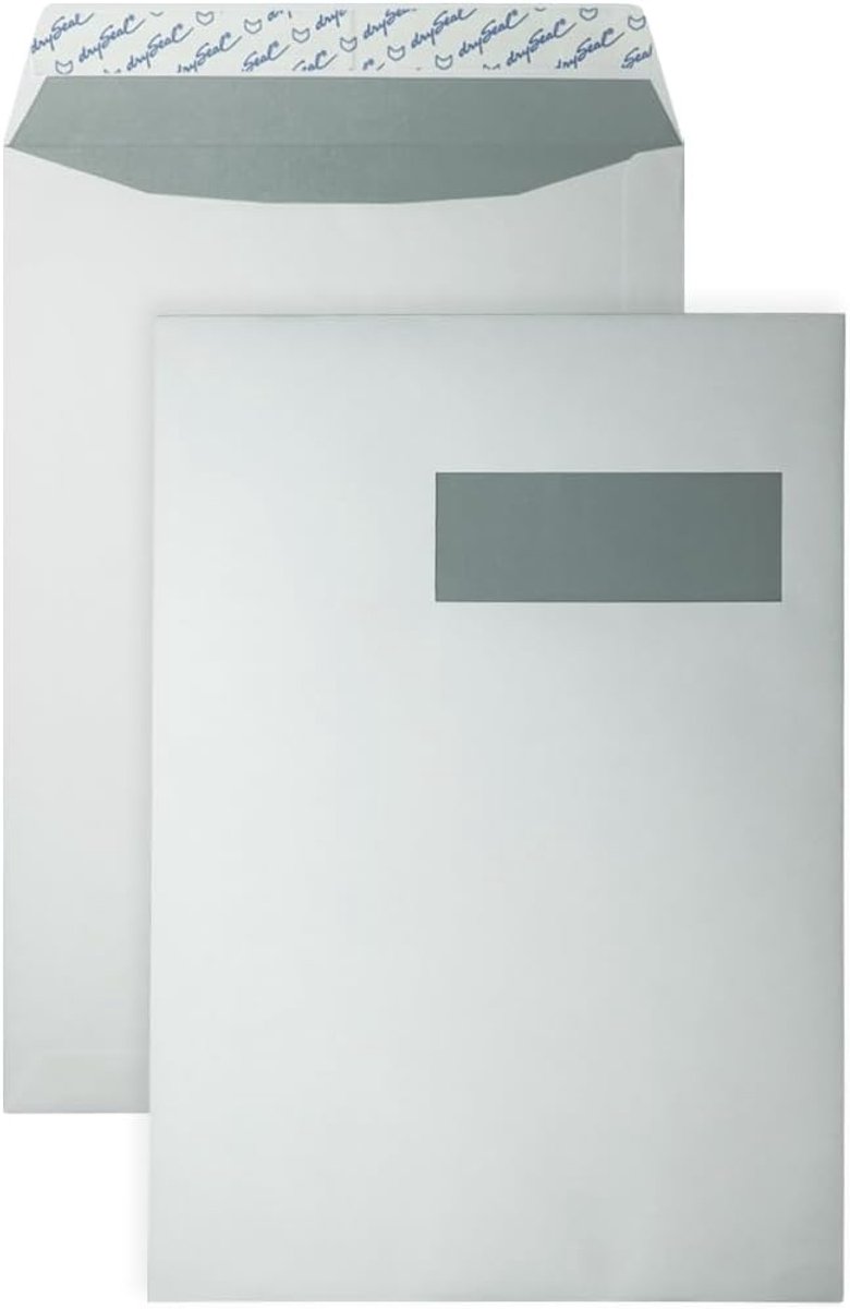 Enveloppen EA4 - venster rechts - 220 x 312 mm - zelfklevend met plakstrip - 50 stuks - SnelShoppen