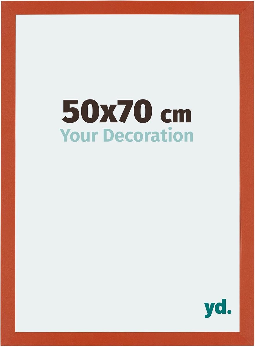 Fotolijst 50x70 cm - Oranje - MDF met acrylglas - Antireflecterend - Ideaal voor foto's en posters - SnelShoppen