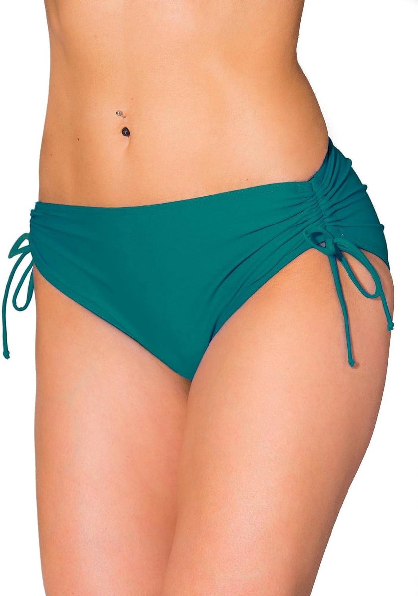 Dames Bikinibroekje met Plooitjes en Touwtjes