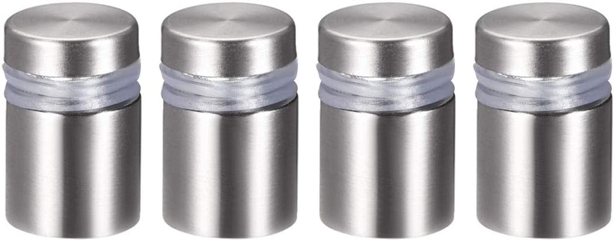 sourcing map 4 stuks. Glazen afstandshouder schroeven houder roestvrij staal voor 24 mm lang 16 mm DRM 16mm x 24mm (4 Pcs)
