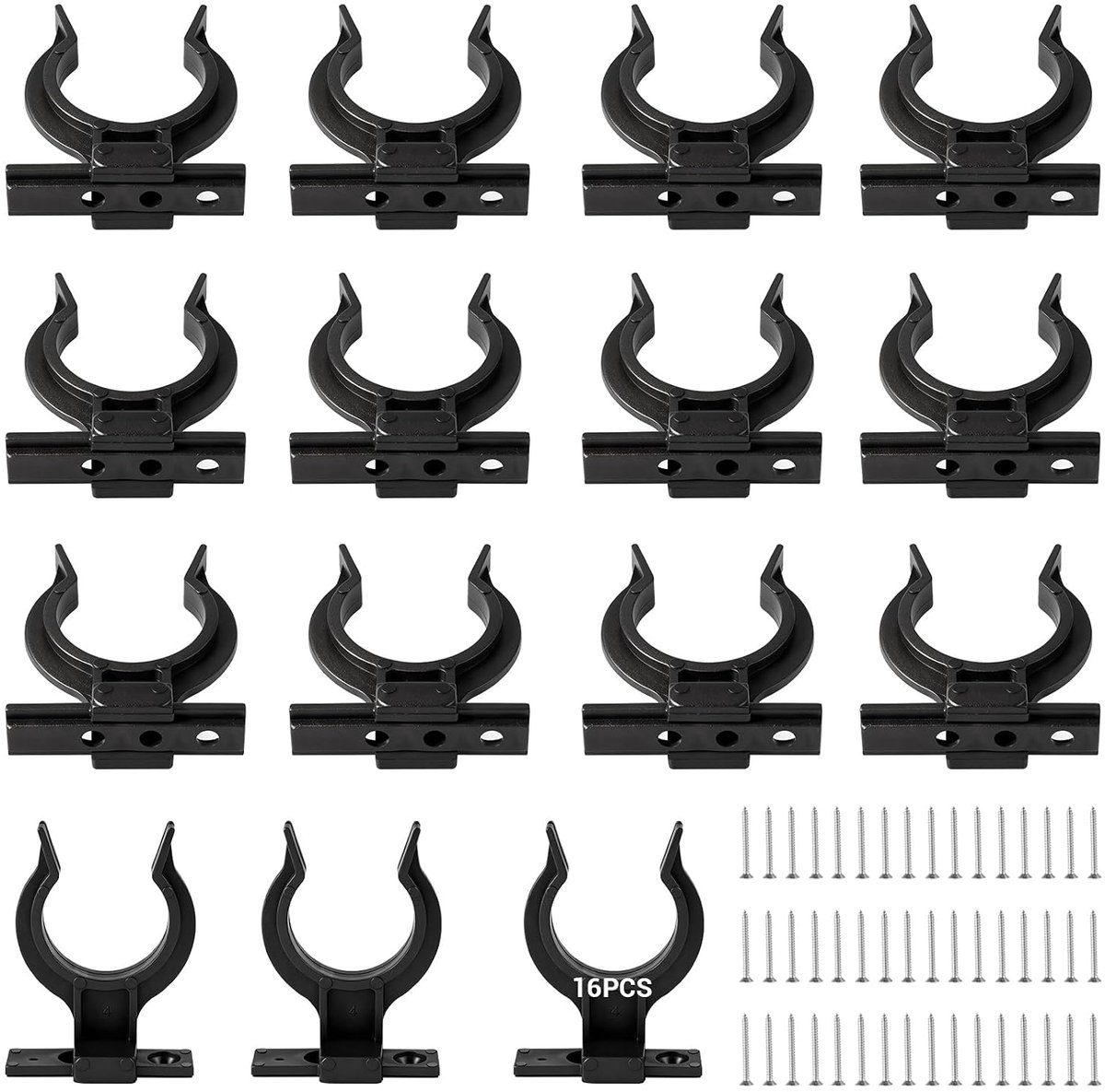 16 stuks sokkelklemmen, keukensokkelbevestiging, sokkelstrip keuken met 48 schroeven, sokkelstrip keuken bevestigingsclips, keukensokkel voor 32-42mm keukenvoeten, zwart