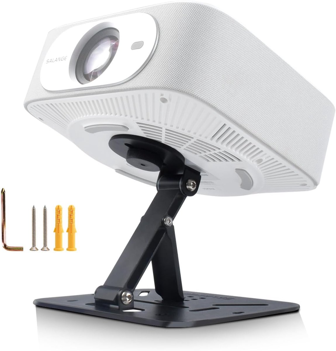 Projectorstandaard, multifunctionele wandhouder, 360° verstelbaar, geschikt voor projectoren met 1/4 inch schroefdraadaansluiting, universele meerhoekprojectorstandaard, zwart