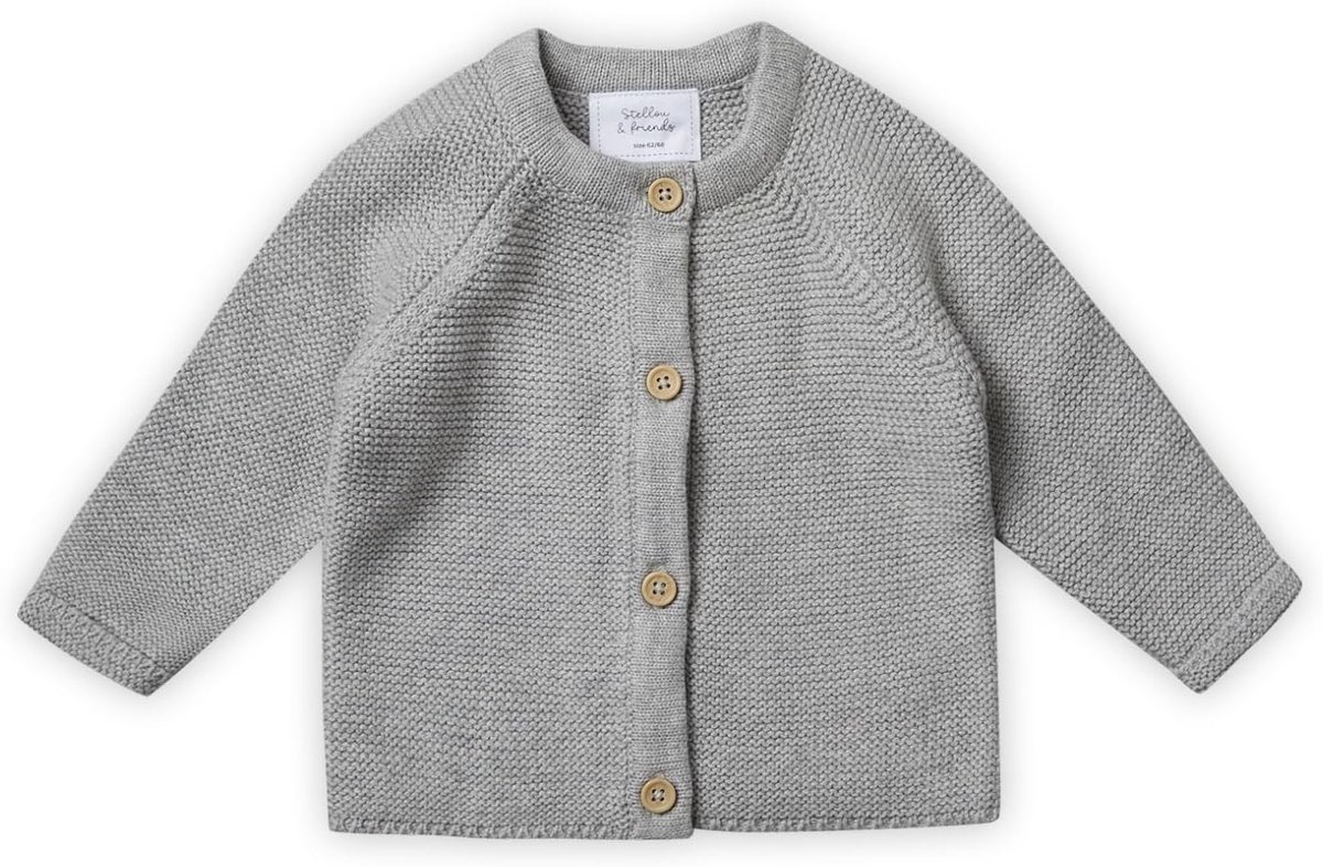 & friends Vest voor meisjes en jongens met knopen in houtlook | Hoogwaardige babykleding van 100% katoen - IV V