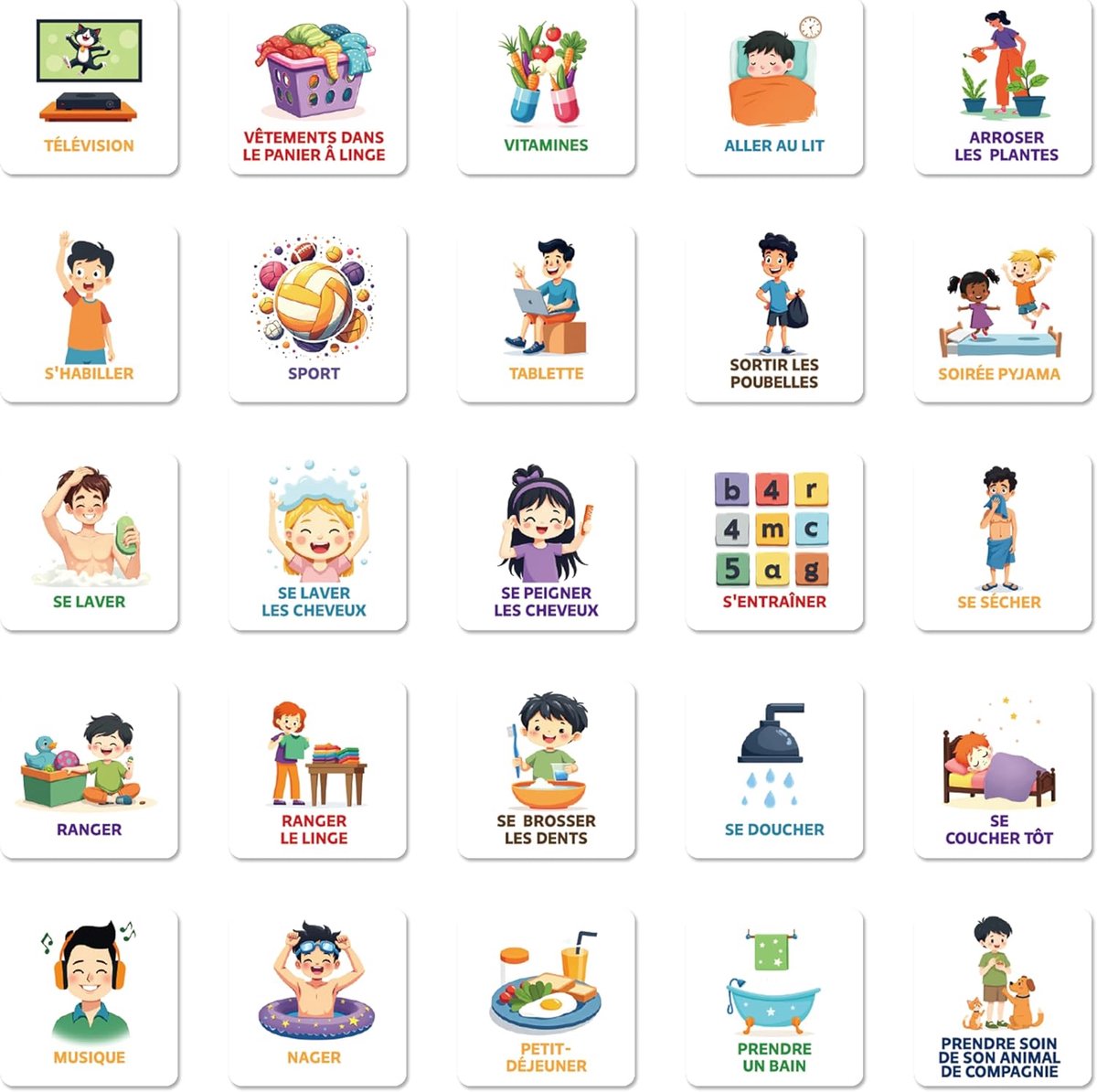 50 stuks, met magnetische pictogrammen voor kinderen, dagelijks gebruik, autisme, magneten, leerkalender