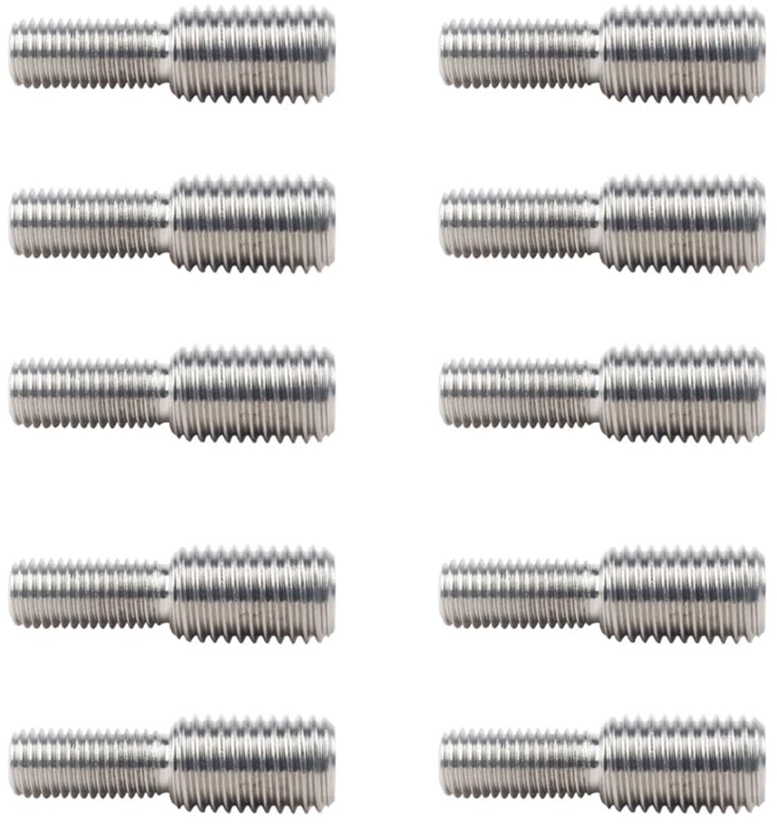 M8*20 tot M10*20 metrische schroefdraadadaptoren, 10 stuks roestvrijstalen dubbelzijdige draadschroefbout voor constructie, meubels, automobiel