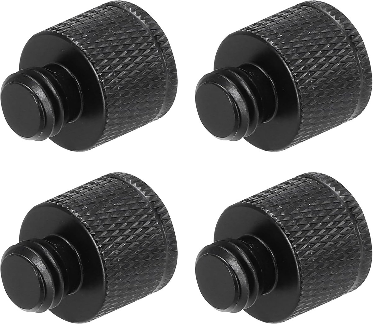 4-delige microfoonstandaard-adapter, M10-bus naar 3/8 buitendraad, schroefadapter, aluminiumlegering voor microfoonstatiefhouder, zwart