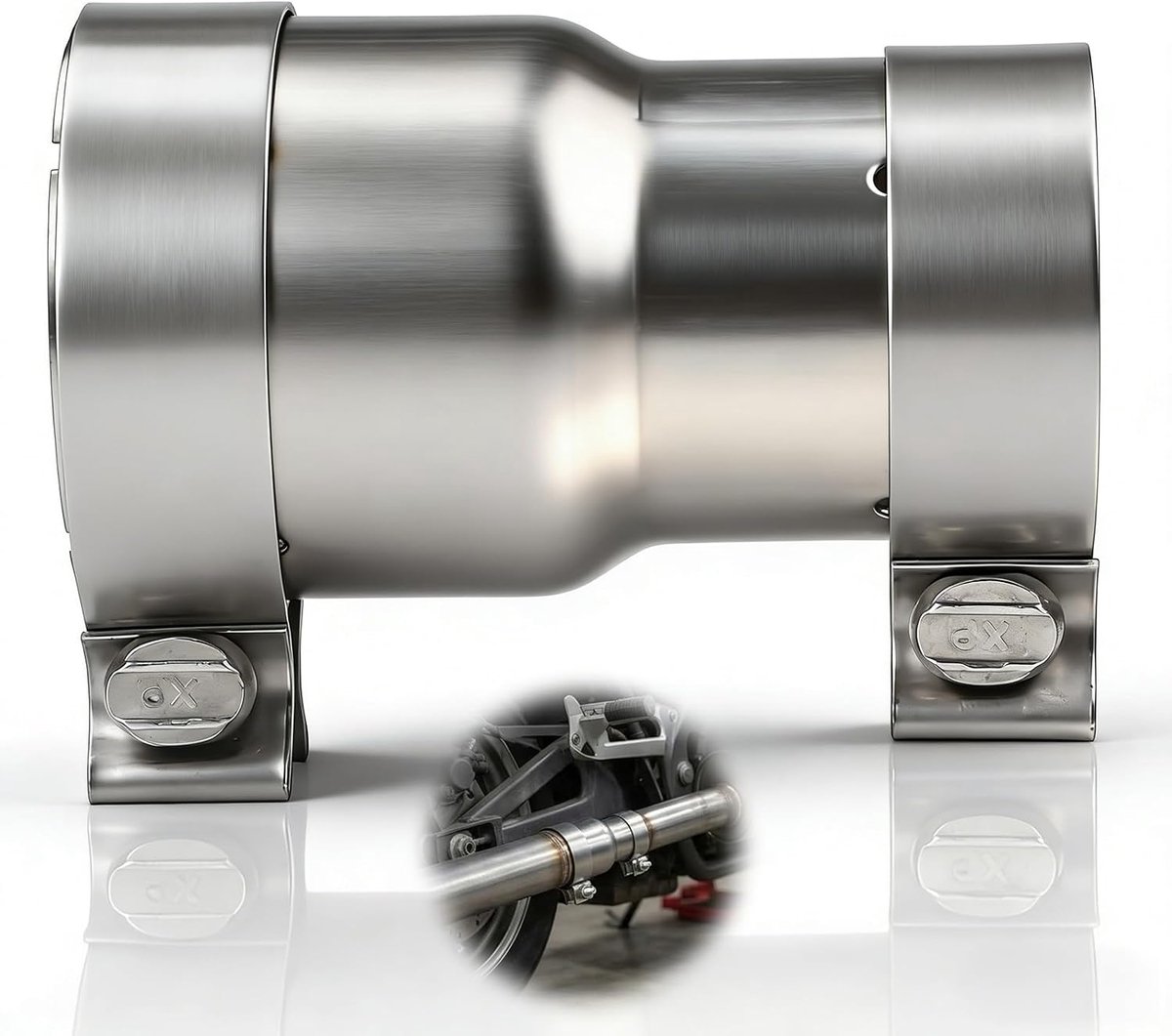 verloopstuk, buisverbinder, connector 304 uitlaatklem, 63-76 mm, reduceerverbinder, reductiestuk, buisreductie, buisverbinder, uitlaatpijpverbinder, auto uitlaatklem