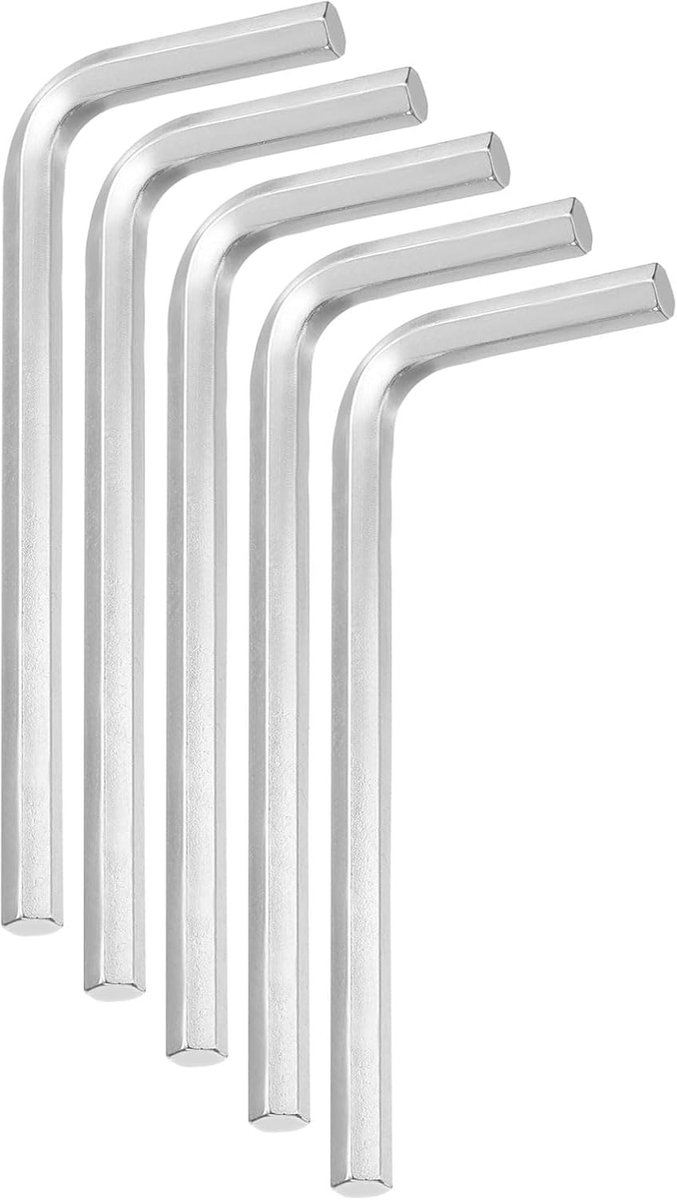 Inbussleutelset, 5 mm, roestvrij staal, L-vorm, zeskant, metrische moersleutel, reparatiegereedschap voor doe-het-zelvers, fiets, motorreparatie