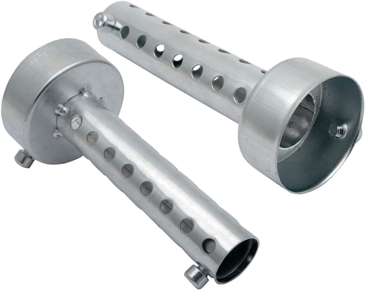 uitlaatdemper, KACEPAR 48 mm DB Killer Demper Baffle, Universele uitlaatpijp geluiddemper Noise Canceller, Can Noise Muffler Verwijderbare geluiddemper, zilver, 2 stuks