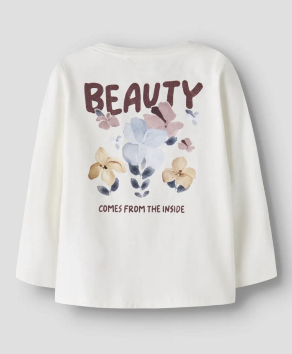 Name It - T-shirt - NMFNADELA - Beauty - Cloud Dancer - Maat 122/128