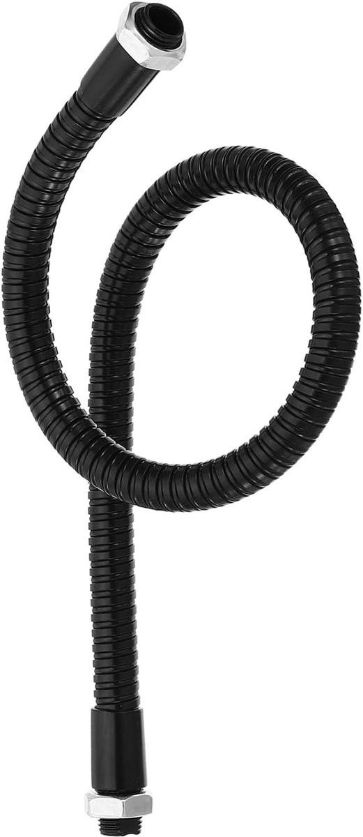 15,7 inch universele zwanenhals slang, 1 stuk M8 tot M10 fijne draad buigbare metalen slang flexibele arm zachte buisverlenging voor lamp, doe-het-zelf apparatuur, zwart