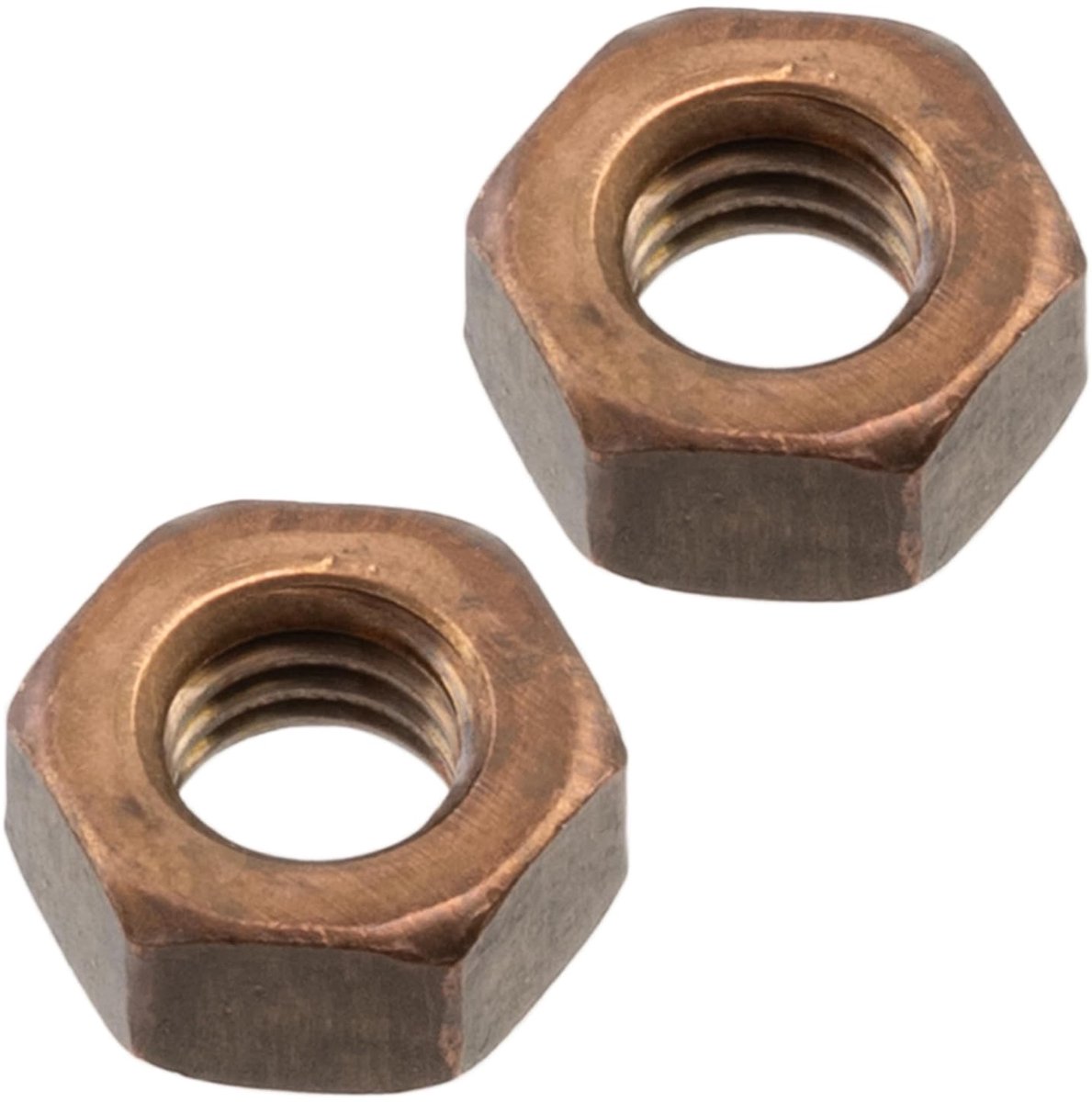 - Set van 2 zeskantmoeren M6x1 mm met metrische schroefdraad - van koper - mechanische elektronische assemblages doe-het-zelf projecten