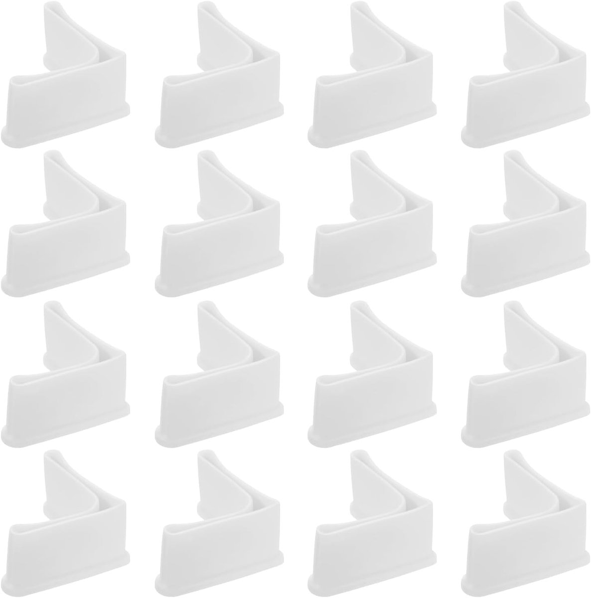 16 stuks voetkappen in L-vorm, 40 x 40 mm, beenbeschermers voor meubels, hoekkappen van ijzer voor meubels van pvc in L-vorm, wit