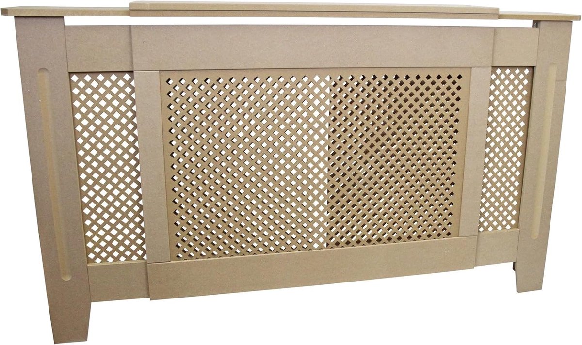 Radiator ombouw 1400 tot 1920 mm - MDF Onbewerkt - Verstelbaar - Inclusief schoonmaakborstel - SnelShoppen