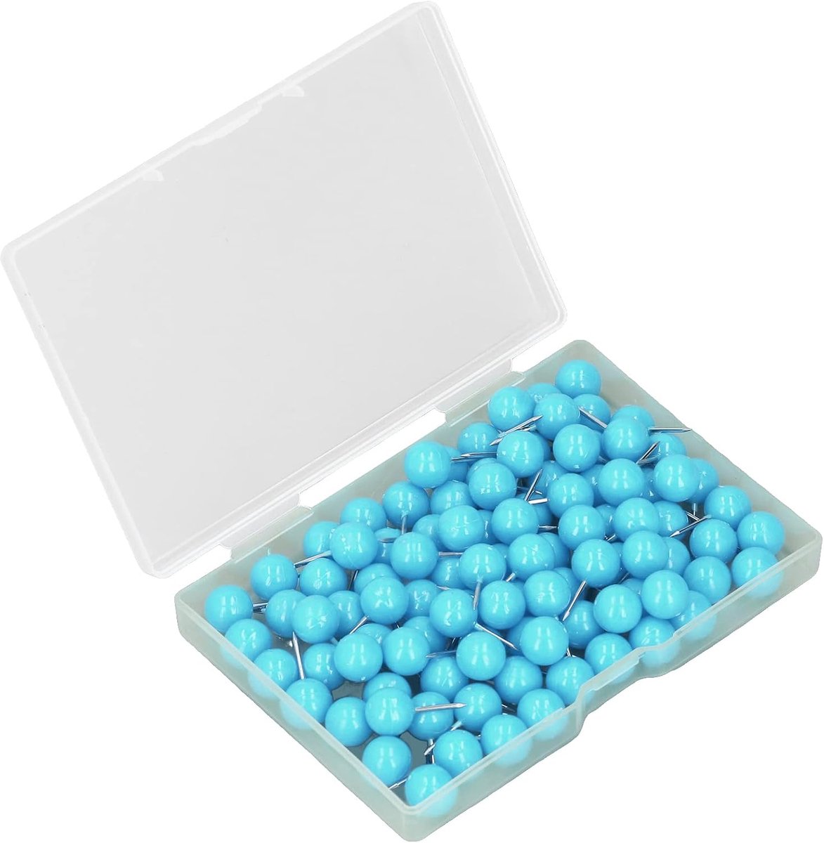 100Pcs Push Pins Kaart Kopspijkers Staal Plastic Decoratieve Markering Pins voor Kurk Boards 9.5x20mm Mark Locaties(blauw)