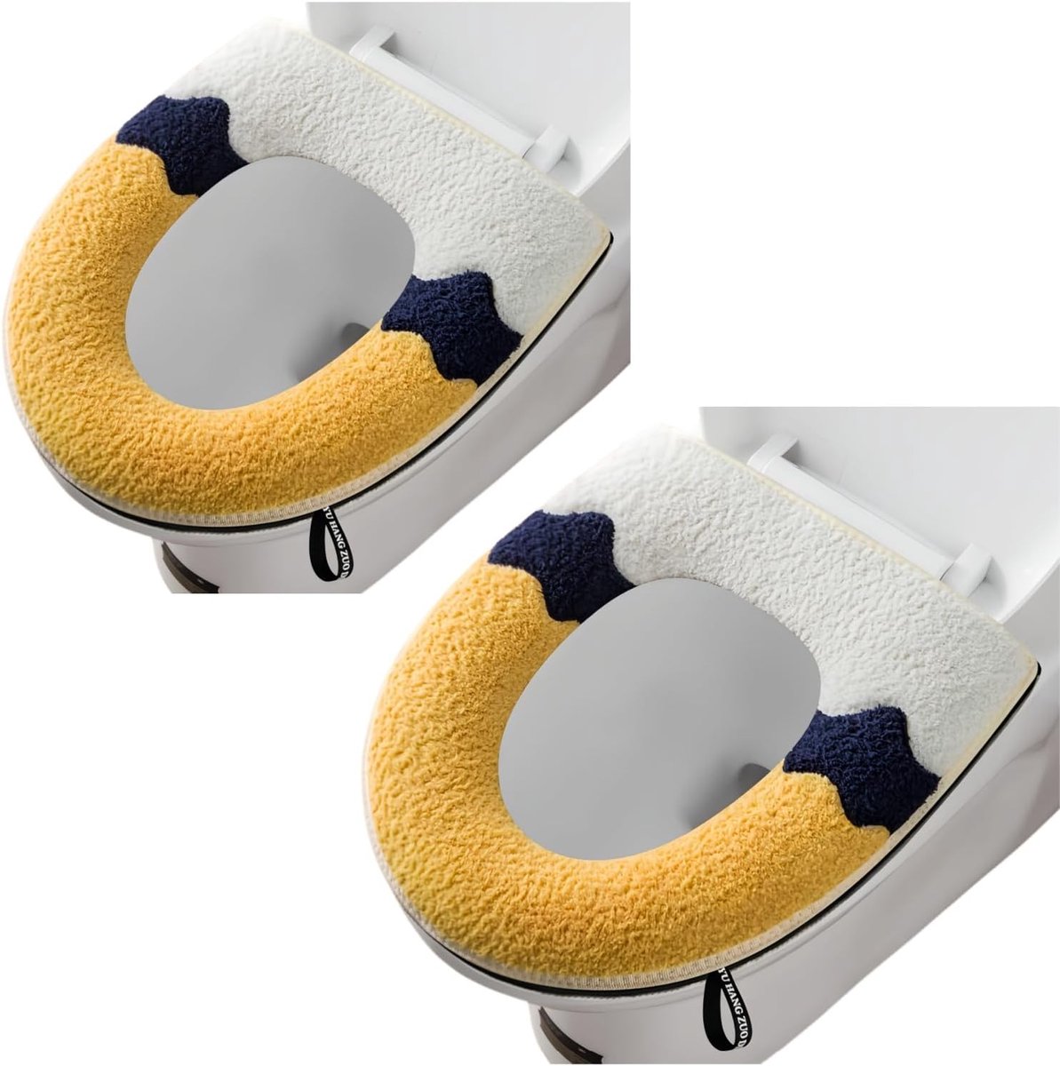 2 stuks dikkere badkamer zachte toiletzittingsdeksel met handvat toiletdeksel kussen zachte dikkere wasbare past op alle ovale toiletzittingen grijs