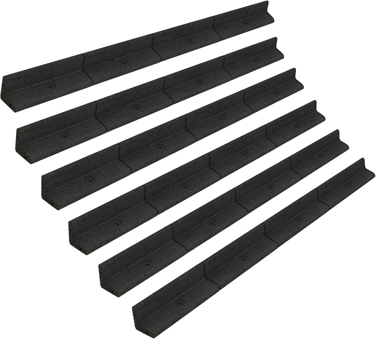 Lawn edging flexibele 1,2m - rubber zwart - weerbestendig - veilig voor kinderen - SnelShoppen