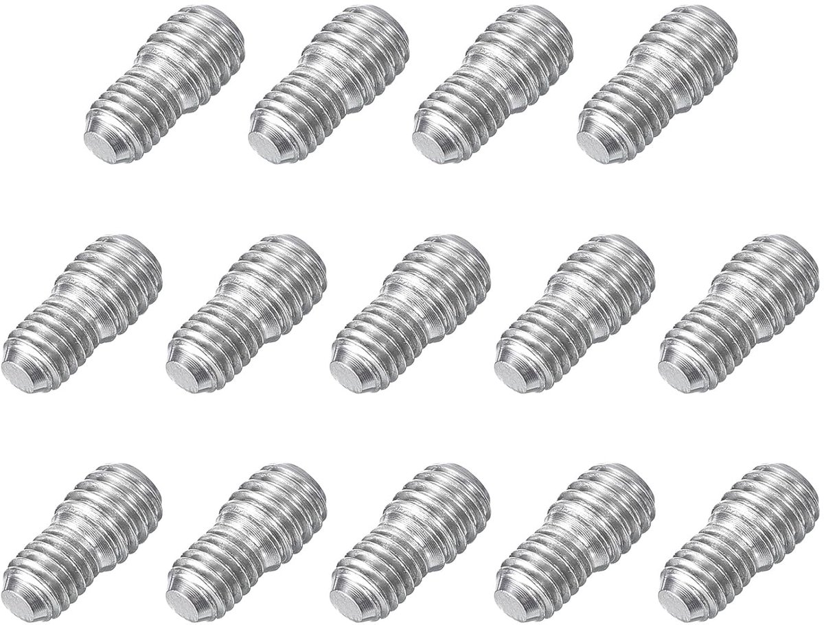 Dubbeleindige schroefdraadbouten M5 x 6 mm naar M6 x 6 mm, 14 stuks schroefdraadreduceringsadapters van roestvrij staal 304 voor montage van meubels en machines