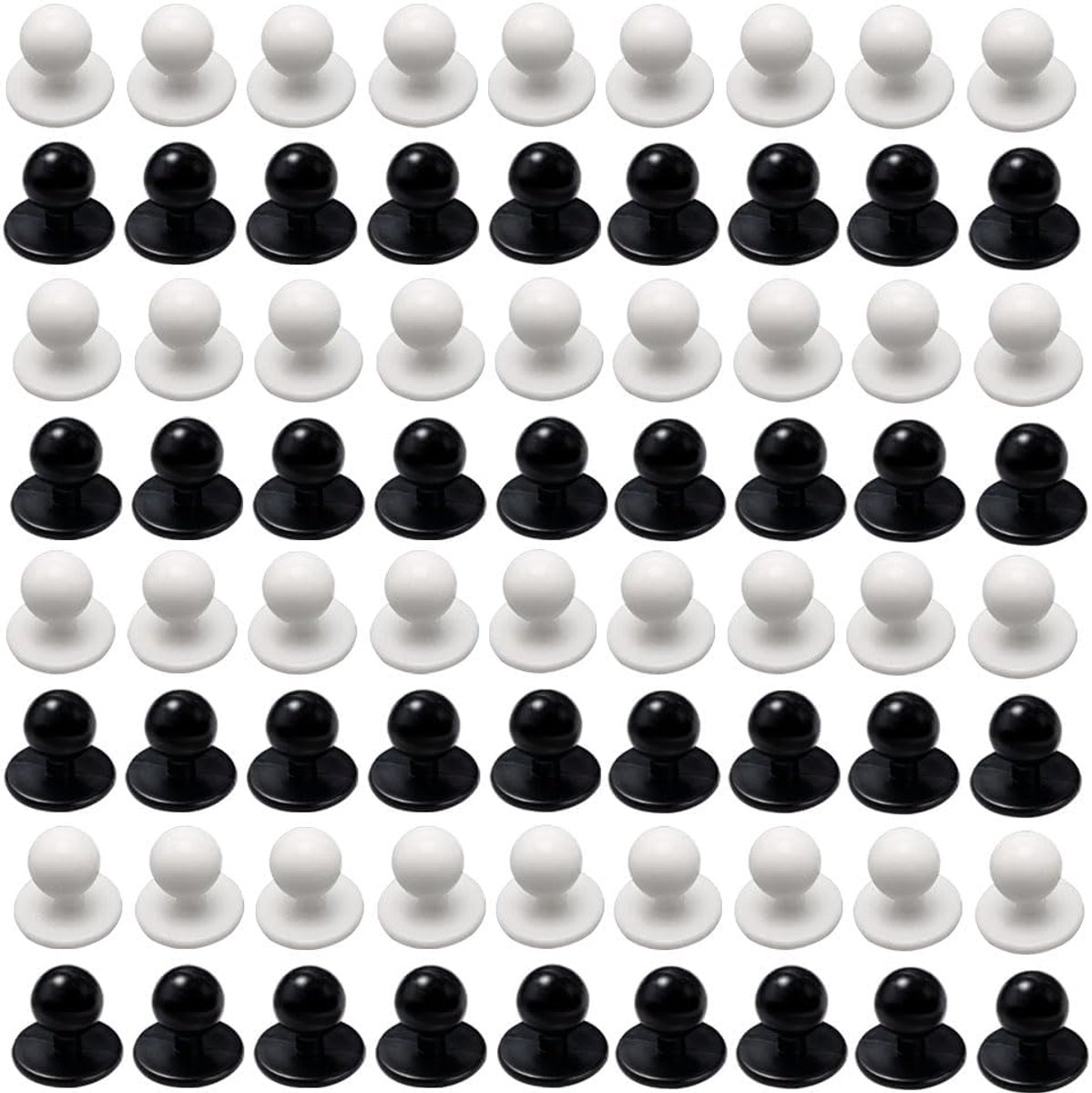 Kogelknoppen voor kookjassen 100 stuks kookknopen knoppen kookjas kogelknoppen kookjas knoppen jas keuken kookknop professionele kookknoppen kogelknoppen (wit, zwart)