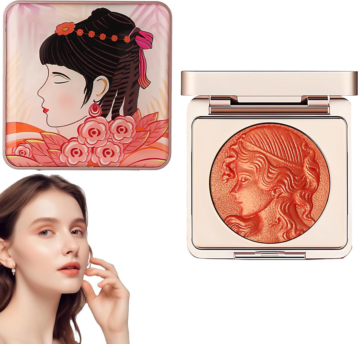 Blush Orange reliëf blush for cheeks het nieuwste lichtgewicht blush palet 6 g rouge poeder natuurlijke glans waterdichte rouge langdurige gezichtsmake-up