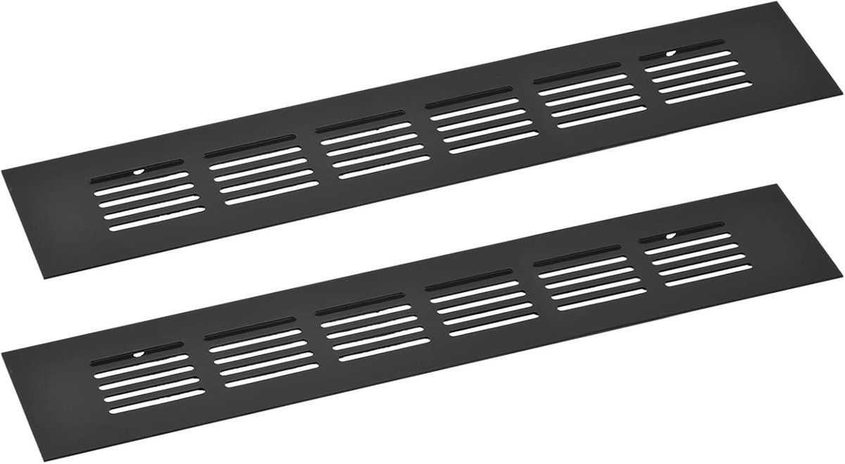 2 stuks rechthoekige ventilatie grille aluminium legering mesh ventilatie afdekking lamellen ventilatie deksel voor kast garderobe schoenenkast kledingkast kledingkast 250x50mm / 9.84"x1.97"